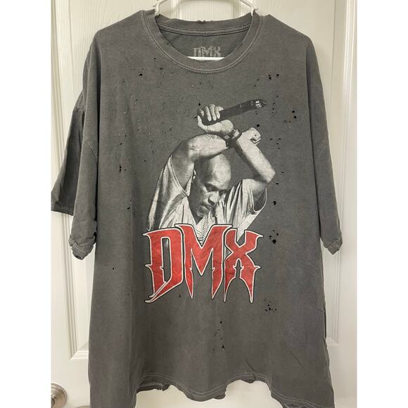 DMX Gray Distressed Graphic 100% Cotton short sleeve 3X T-Shirt - Picture 1 of 6